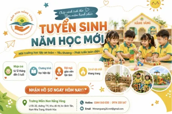 Mầm Non Nắng Vàng Tuyển Sinh Năm Học 2026–2027