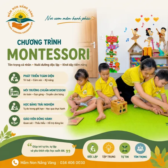 Chương Trình Montessori Tại Mầm Non Nắng Vàng